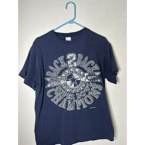 Vintage 90s Dallas Cowboys Super Bowl XXVIII Size Large Blue T-Shirt 1994
